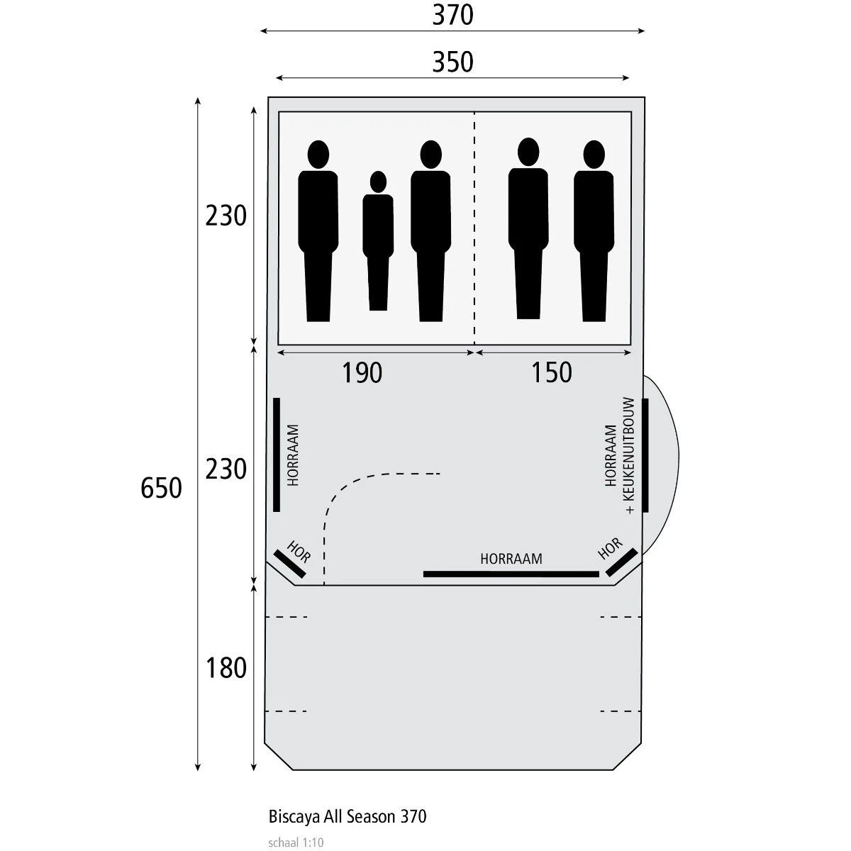 Cabanon Biscaya 370 All Season tunneltent Cabanon Biscaya 370 All Season Tunneltent -Kampeerartikelen Winkel 125576 000 07